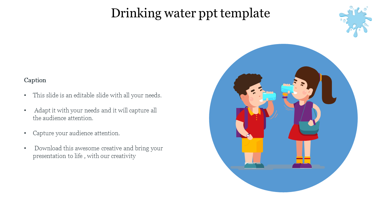 Free - Editable Drinking Water PPT Template Free For Presentation